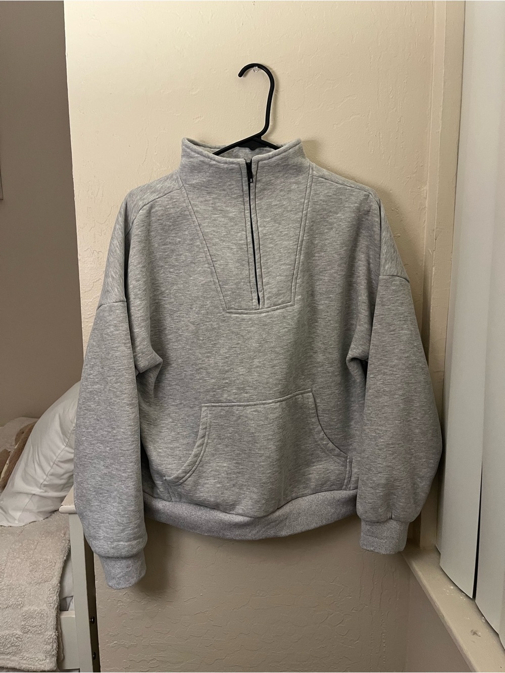 Women’s Light Gray Half-Zip Pullover Jacket